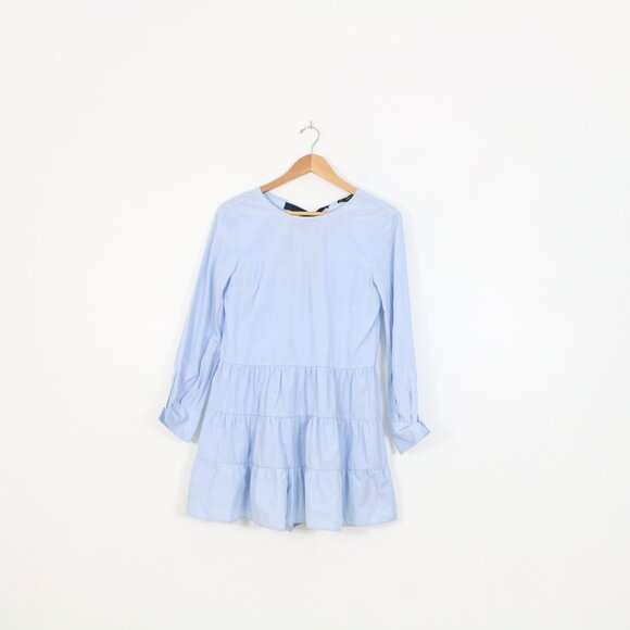 *Zara Baby Blue Ruffled Hem Romper Dress - Picture 7 of 10